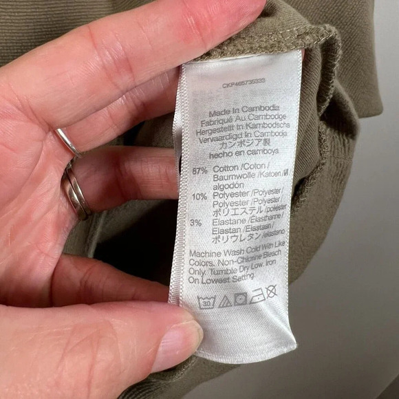 Madewell Button-Back Mockneck Top Sweater Size XS Olive Green Cozy Minimal - Picture 6 of 7